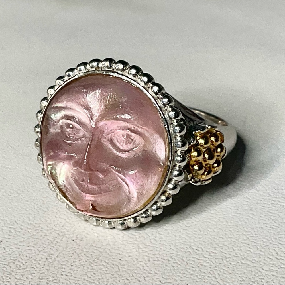 Tagliamonte Sterling 18K Carved Celestial Ring SZ 6 - Picture 2 of 10